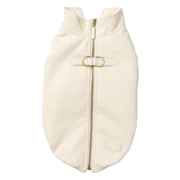 Casaco com peitoral para cães FuzzYard Vienna branco-cru