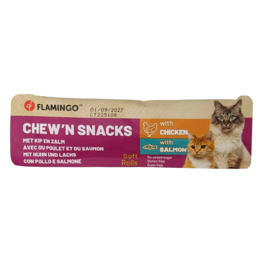 Snacks para gatos Chew'n frango e salmão, 10 g