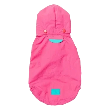 Impermeável com capuz para cães FuzzYard Evo rosa