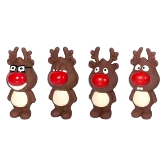 Rena de Natal de látex para cães, 14 cm