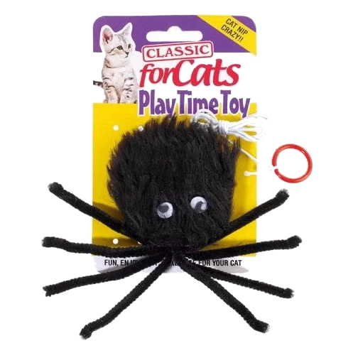 Aranha de peluche para gatos Classic Furry Spider Cat Toy 180 mm