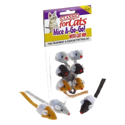 Ratinhos de brincar para gatos Classic Natural Mini Mice 6 unid.