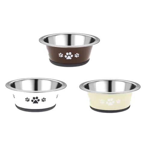 Taça para gatos em aço inoxidável Classic Posh Paws Neutral, 240 ml