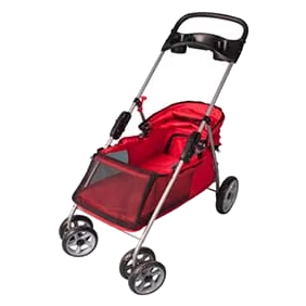 Carrinho para cães vermelho 89 x 37 x 87 cm