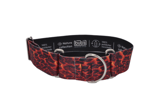 Coleira martingale Bub's Lava para cães, tamanho XL