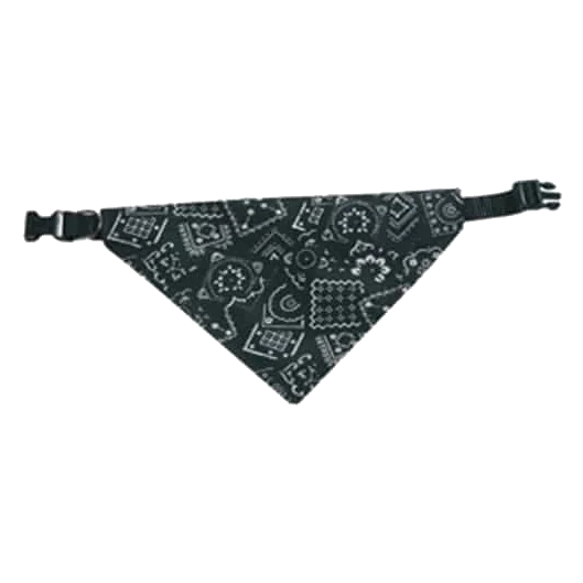Coleira com bandana vermelha e preta para cães, tamanhos T1 a T4