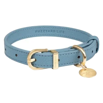 Coleira para cães em pele vegana FuzzYard Atelier French Blue