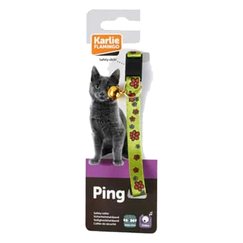Coleira para gatos com flor verde