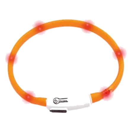 Coleira LED para gatos, laranja