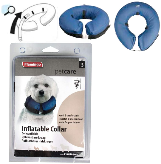 Colar insuflável Flamingo para cães