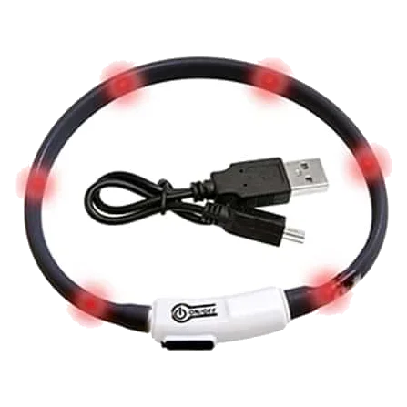 Coleira LED para gatos, preto