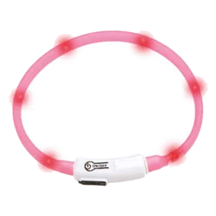 Coleira LED para gatos, rosa
