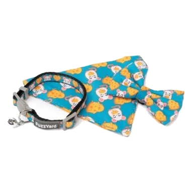 Coleira para gatos com laço FuzzYard Cheesy Hearts