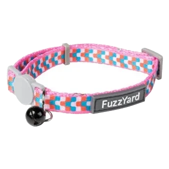 Coleira para gatos FuzzYard Groovelock laranja e rosa