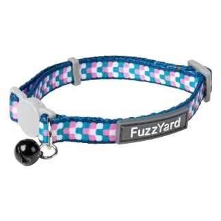 Coleira para gatos FuzzYard Groovelock turquesa e rosa