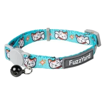 Coleira para gatos FuzzYard Lucky Fur-Tune turquesa