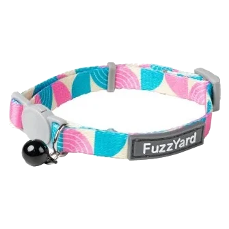 Coleira para gatos FuzzYard New Wave turquesa e rosa