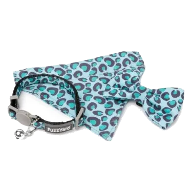 Coleira para gatos com laço FuzzYard Wild One Aqua