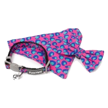 Coleira para gatos com laço FuzzYard Wild One Bubblegum