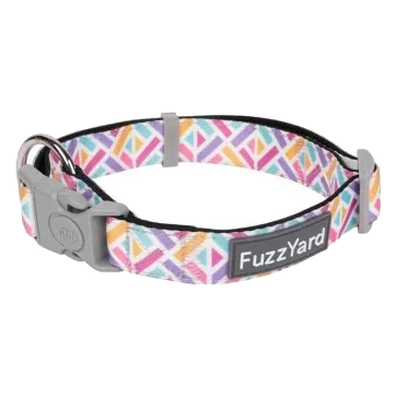 Coleira para cães em neopreno almofadado FuzzYard Bubblegum Burst