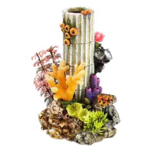 Coluna de pedra média com plantas decoração para aquário