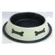 Comedouro antiderrapante de aço Deluxe Osso para cães
