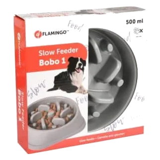 Comedouro lento Flamingo Bobo para cães, modelos 1 e 2
