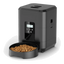 Comedouro automático para gatos preto com botões e ecrã