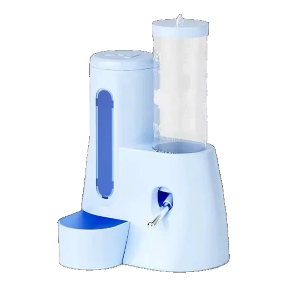 Comedouro e bebedouro 2 em 1 para hamster azul