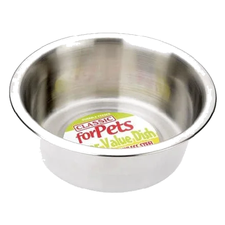 Comedouro de aço inoxidável Classic Value para cães