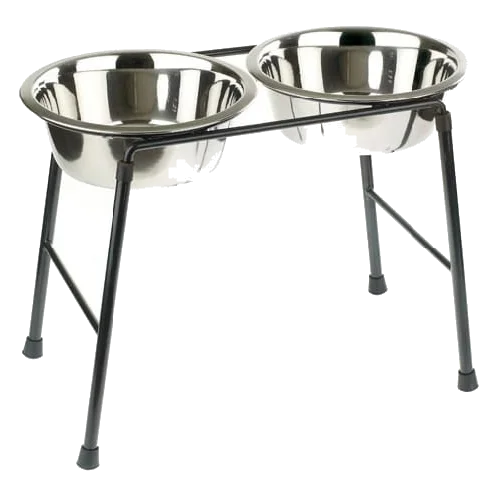 Comedouro elevado duplo Classic, suporte metálico, 900 a 4000 ml