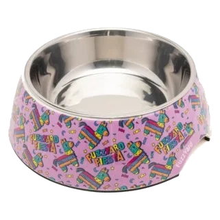 Comedouro antiderrapante para cães FuzzYard Fiesta em inox