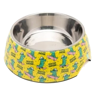 Comedouro antiderrapante para cães FuzzYard Sk8ter Gator em inox