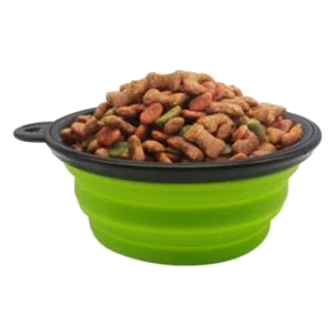 Comedouro portátil de silicone para cães, 18 cm