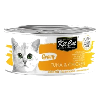 Comida húmida para gatos Kit Cat Gravy atum e frango 70 g