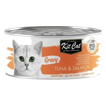 Comida húmida para gatos Kit Cat Gravy atum e salmão 70 g
