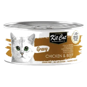Comida húmida para gatos Kit Cat Gravy frango e vitela 70 g