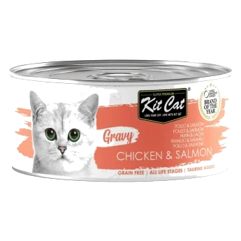 Comida húmida para gatos Kit Cat Gravy frango e salmão 70 g
