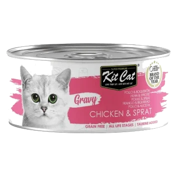 Comida húmida para gatos Kit Cat Gravy frango e biqueirão 70 g