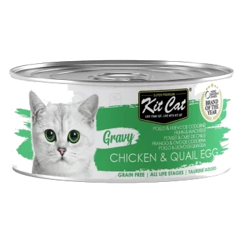 Comida húmida para gatos Kit Cat Gravy frango e ovo de codorniz 70 g