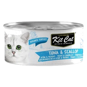Comida húmida para gatos Kit Cat Toppers atum e vieira em gelatina 80 g