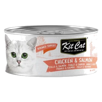 Comida húmida para gatos Kit Cat Toppers frango e salmão em gelatina 80 g