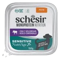 Comida húmida para cães Schesir Monoprotein javali Senior 7+, embalagem de 150 g
