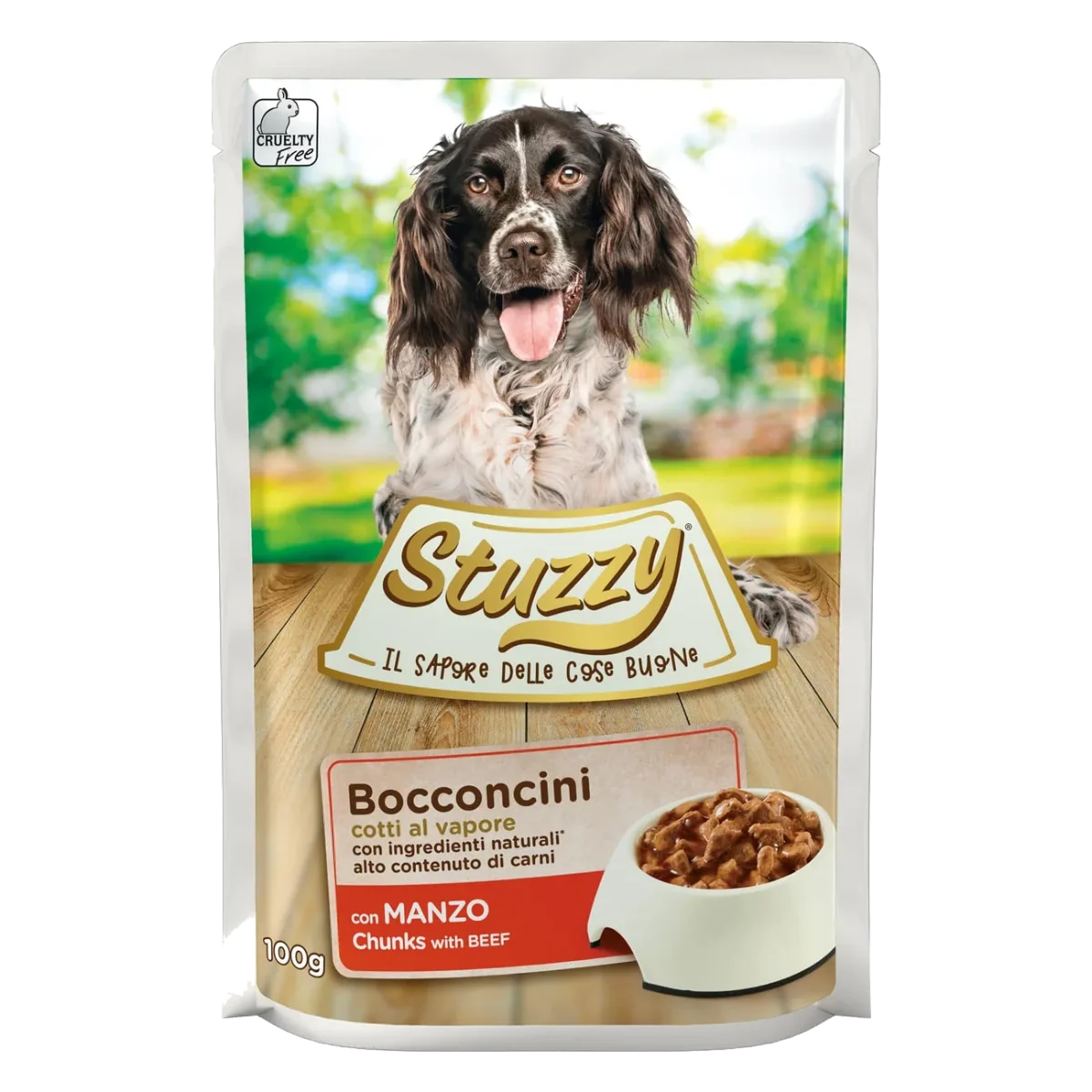 Comida húmida para cães Stuzzy de vaca, saqueta de 100 g