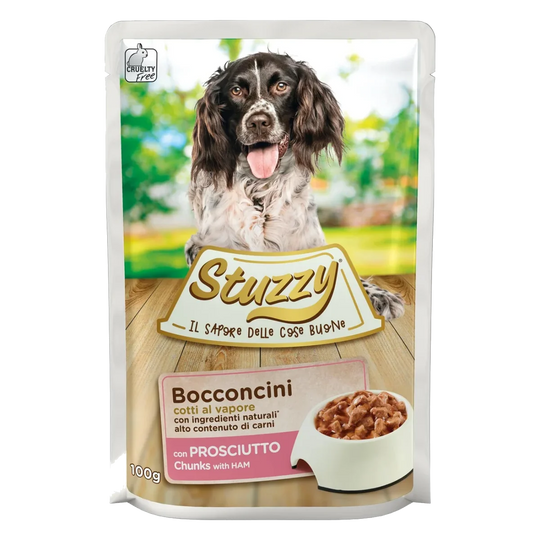 Comida húmida para cães Stuzzy de fiambre, saqueta de 100 g