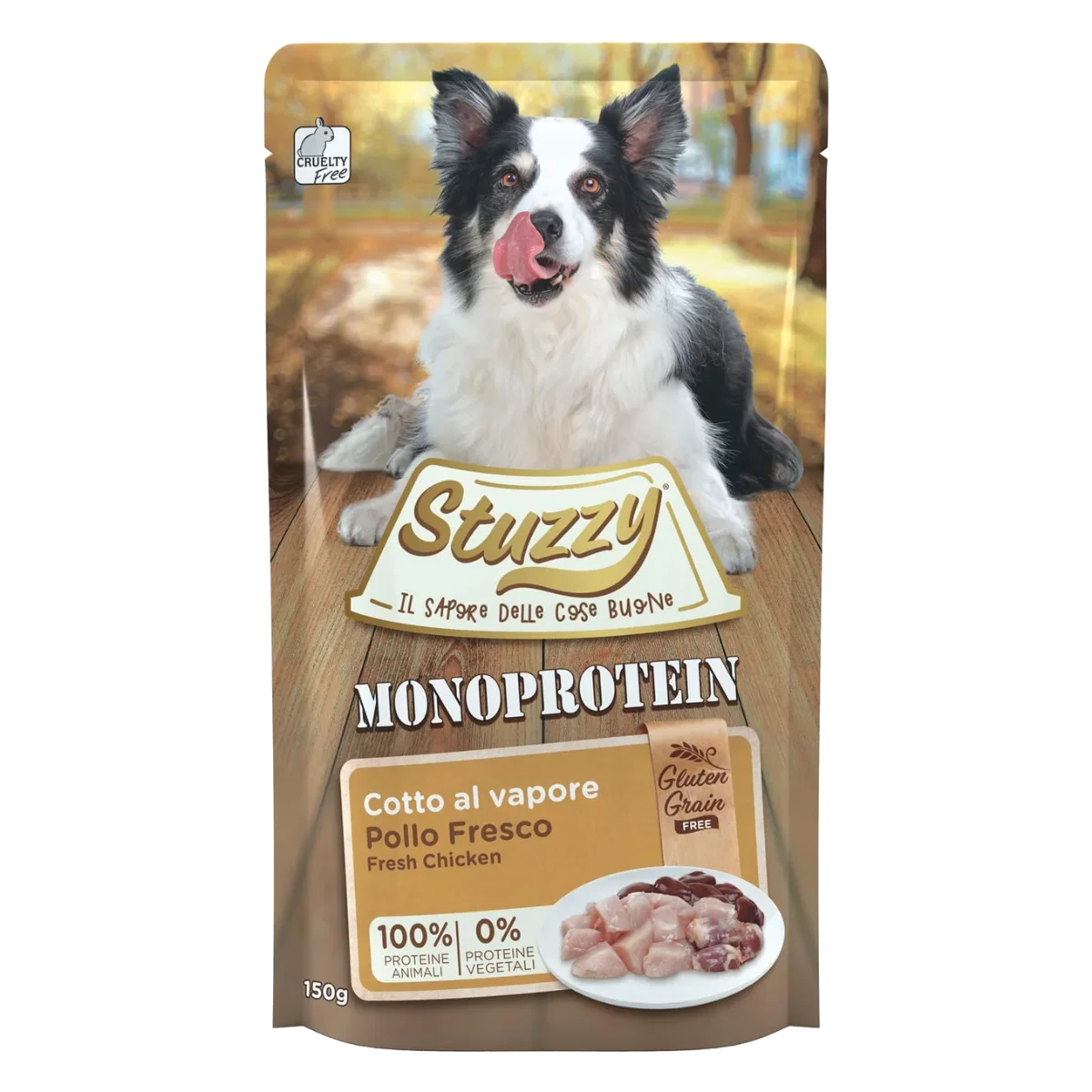 Comida húmida para cães Stuzzy Monoprotein frango fresco, saqueta de 150 g