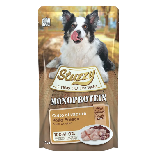 Comida húmida para cães Stuzzy Monoprotein frango fresco, saqueta de 150 g