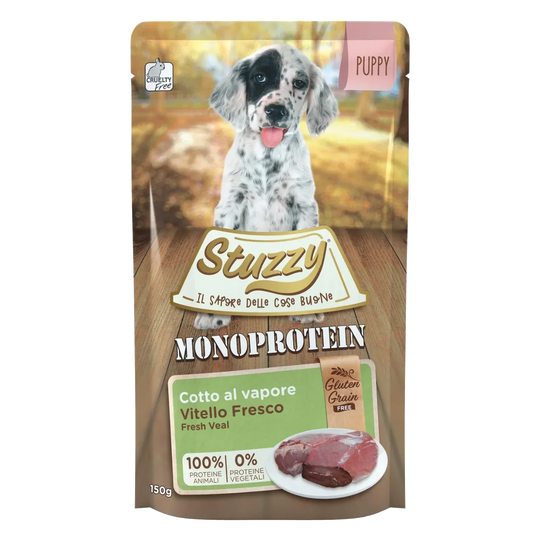 Comida húmida para cachorros Stuzzy Monoprotein vitela, saqueta de 150 g