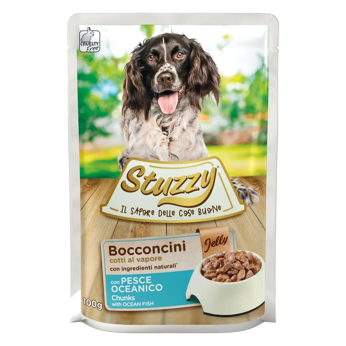 Comida húmida para cães adultos Stuzzy peixe oceânico, saqueta de 100 g