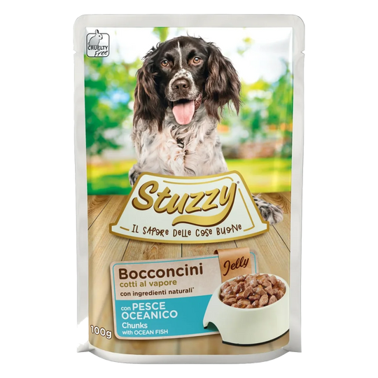 Comida húmida para cães adultos Stuzzy peixe oceânico, saqueta de 100 g